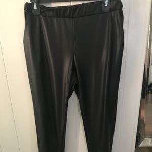 Faux leather joggers pants